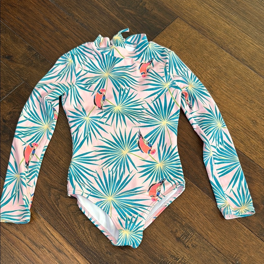 Billabong Pink and Blue Rashguard Swimwear with Full-Length Sleeves